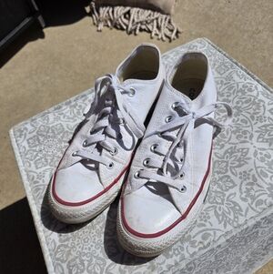 Converse White Sneakers with Red Accents